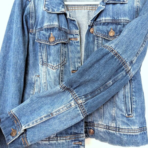 FREE PEOPLE Rumors Denim Jacket Light Indigo Jean Size S - Picture 7 of 9